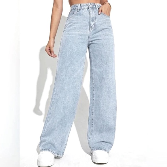 SHEIN Light Blue wide legged Jeans - Size XS - Picture 1 of 11